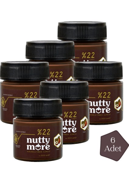 %22 Kakaolu Fındık Ezmesi 200 gr x 6 Adet