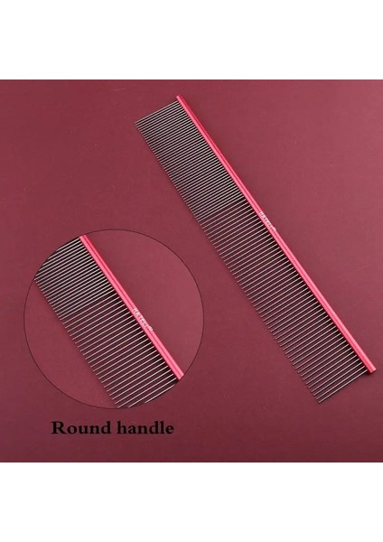 16/19/22CM Yavru Bakım Tarakları Kuaför Köpekler Için Alüminyum Kuaför lar Tarakları Kedi Köpek Bakım Tarakları Köpek Saç Bakım Tarakları Renk:kırmızı Yuvarlak SAP/BOYUT:16CM (Yurt Dışından)