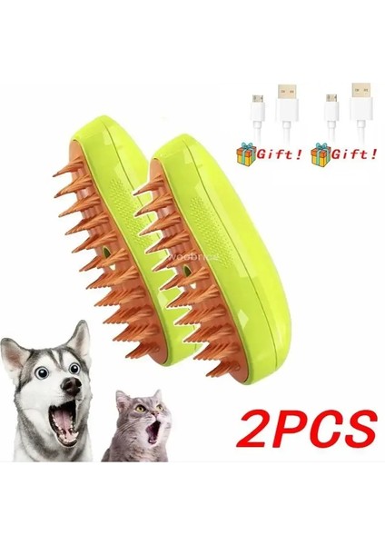 3 In1 Elektrikli Buharlı Kedi Tımar Fırçası Gevşek Saçları Çıkarmak Için Buharda Kendi Kendine Temizlik Püskürtme Köpek Fırçası Masaj Pet Toymak (Yurt Dışından)