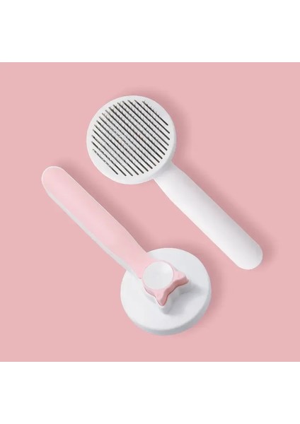 Pet Tarak 1 Adet Tüy Bakım Kedi Köpek Saç Fırçası Çelik Pi mli Tarak Masaj Banyo Temizliği Tek Dokunuşlu Kendiliğinden Temizlenen Aksesuarlar mavi (Yurt Dışından)