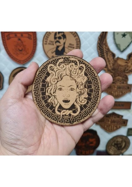 Medusa - Deri Peç - Arma - Askeri Patch 8 Cm Çap