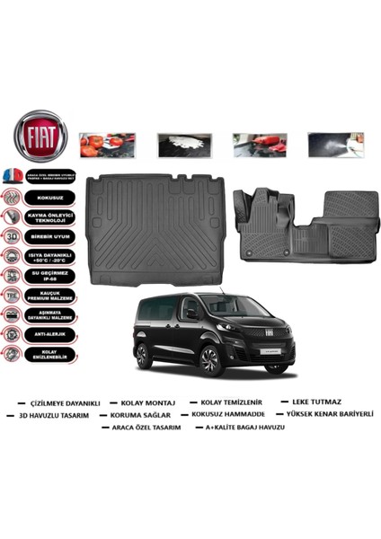 Ulysee 2022 Sonrası 3D Bagaj Havuzu+3d Araca Özel Paspas Takımı