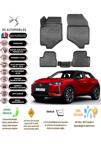 Ds Ds3 Crossback 2019 Model 4d Araca Özel Havuzlu Paspas Takımı