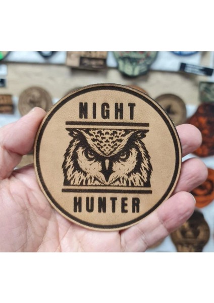 Baykuş Night Hunter- Deri Peç - Arma - Askeri Patch