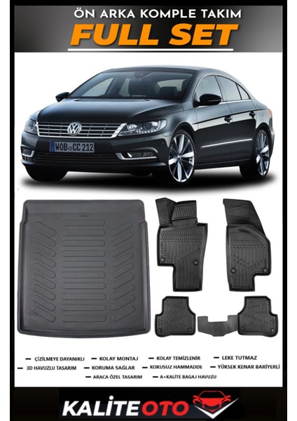 Passat cc Bagaj Havuzu+4.5d Havuzlu Paspas Seti 2016 Model