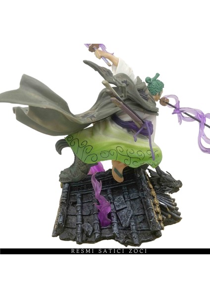 One Piece Anime Wano Country Rooftop Zoro Kimono Three Swords Zoro El Yapımı Model Süsleri (Yurt Dışından) modelleri