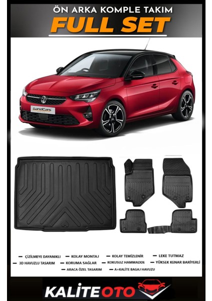 Corsa F Bagaj Havuzu+4.5d Havuzlu Paspas Seti 2024 Model