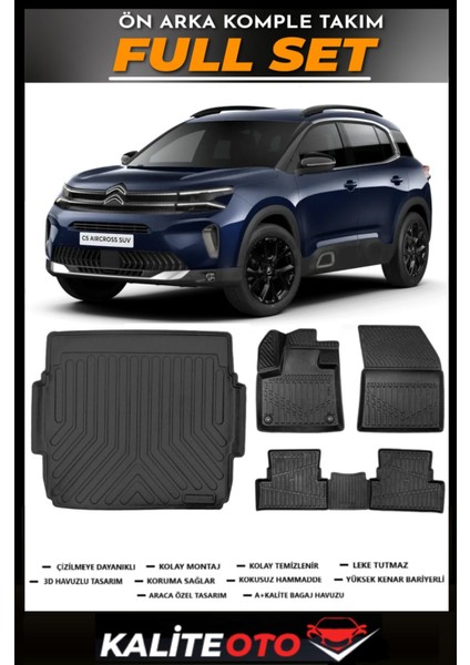 C5 Aircross Üst Bagaj Havuzu+4.5d Havuzlu Paspas Seti 2017 Model