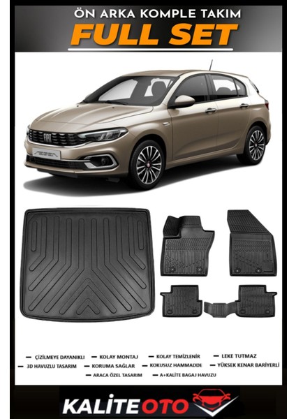 Egea Hatchback Tamir Kitli Bagaj Havuzu+4.5d Havuzlu Paspas Seti 2023 Model