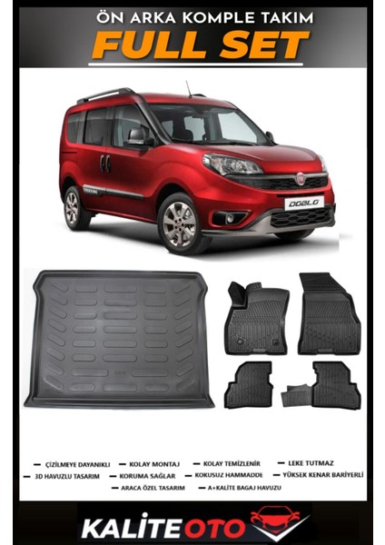 Doblo Maxi Bagaj Havuzu+4.5d Havuzlu Paspas Seti 2018 Model
