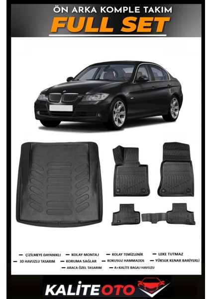 3 Serisi E90 Bagaj Havuzu+4.5d Havuzlu Paspas Seti 2010 Model