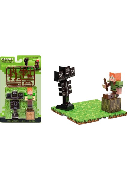 Minecraft Oyun Çevresel Minecraft Manyetik Yapı Taşları Bulmaca Montaj Yapı Taşları Oyuncak Kart Tahtası (Yurt Dışından)