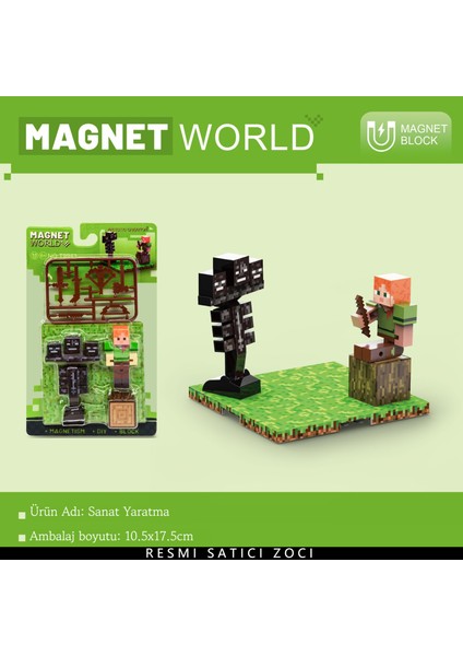Minecraft Oyun Çevresel Minecraft Manyetik Yapı Taşları Bulmaca Montaj Yapı Taşları Oyuncak Kart Tahtası (Yurt Dışından)