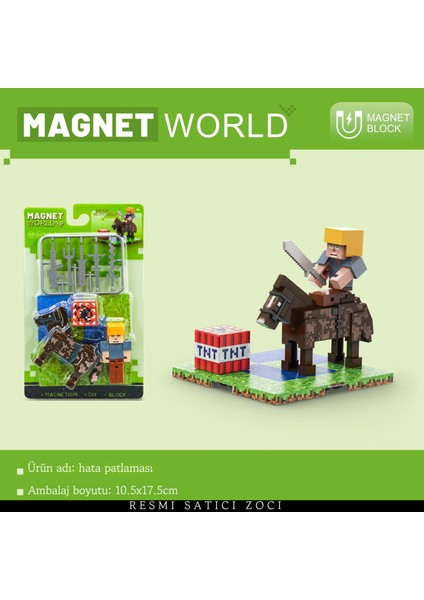 Minecraft Oyun Çevresel Minecraft Manyetik Yapı Taşları Bulmaca Montaj Yapı Taşları Oyuncak Kart Tahtası (Yurt Dışından)
