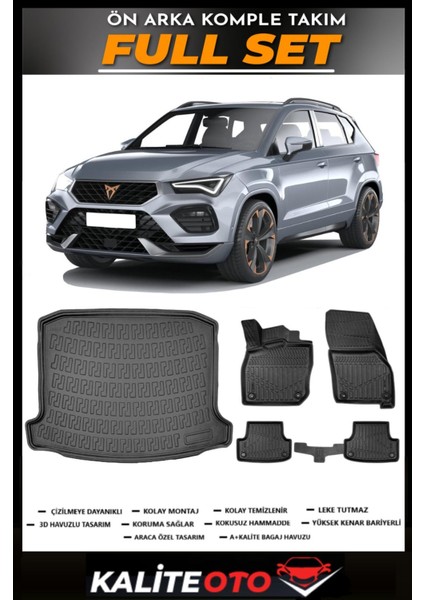 Ateca Bagaj Havuzu+4.5d Havuzlu Paspas Seti 2025 Model