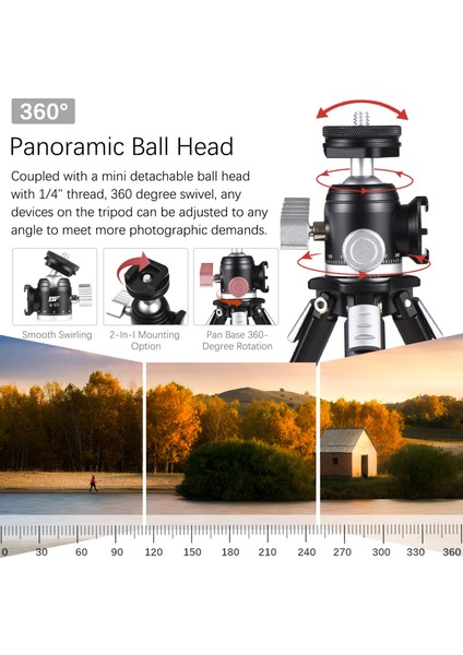 Bafang Masaüstü Tripod Stand 360° Panoramik Mini Bilye Başlıklı 11 Lbs Yük Kapasiteli (Yurt Dışından)