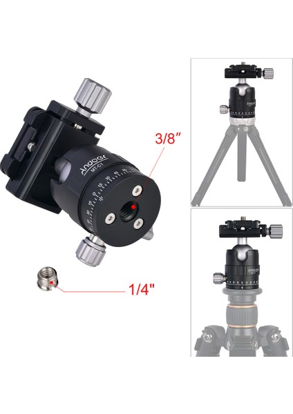 Mt-C1 Panoramik Tripod Bilya Baş Uyarlayıcı 360° Dönüşlü Hızlı Çıkarma Plakası (Yurt Dışından)