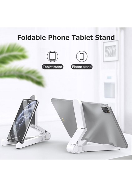 Ayarlanabilir Taşınabilir Abs Telefon ve Tablet Standı Beyaz (Yurt Dışından)