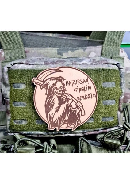 Hazırsan Gidelim Bebeğim Azrail Deri Peç -Arma - Leather Patch fiyatları