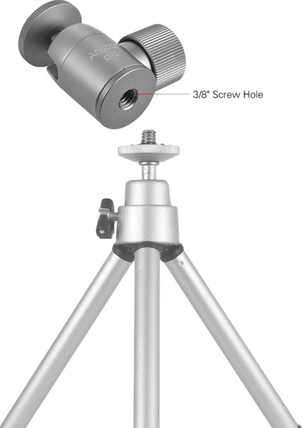 D-2 Mini Tripod Kameralar ve Cep Telefonları Için Alüminyum Alavya Toplu Başlıklı 360° Dönen Maksimum 2 kg Yük Taşıma Kapasiteli (Yurt Dışından)