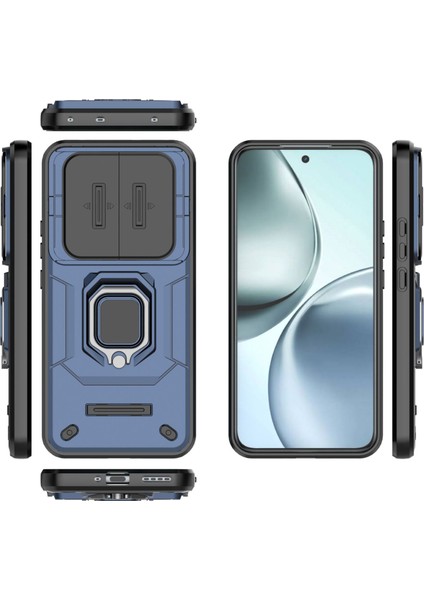 Oppo Realme 14 Pro Plus Kayar Kamera Kapağı ile Telefon Kılıfı, Döndürülmüş Halka Ayaklı Askeri Sınıf Darbeye Dayanıklı Koruyucu Kılıf Oppo Realme 14 Pro Plus (Yurt Dışından) fiyatları
