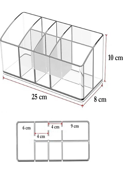 Makyaj ve Takı Organizeri ( Şeffaf Pleksi / 7 Bölmeli ) indirimleri