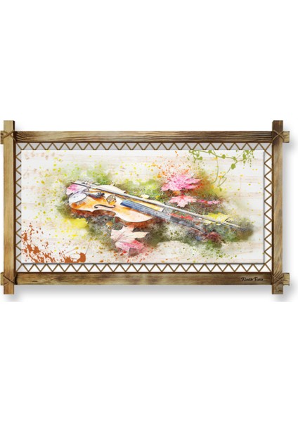 Rustik,ledli Kanvas Tablo Keman B fiyatları