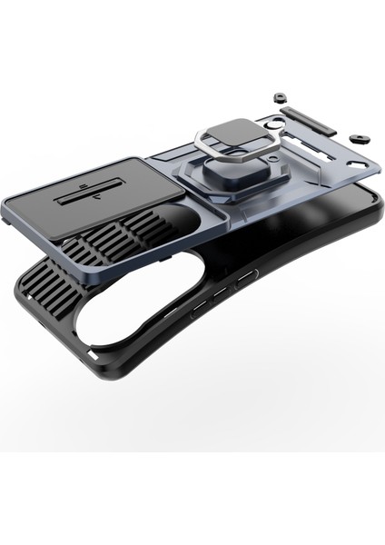 Vivo V50 5g Kayar Kamera Kapağı ile Telefon Kılıfı, Döndürülmüş Halka Ayaklı Askeri Sınıf Darbeye Dayanıklı Koruyucu Kılıf Vivo V50 5g (Yurt Dışından) fırsatları