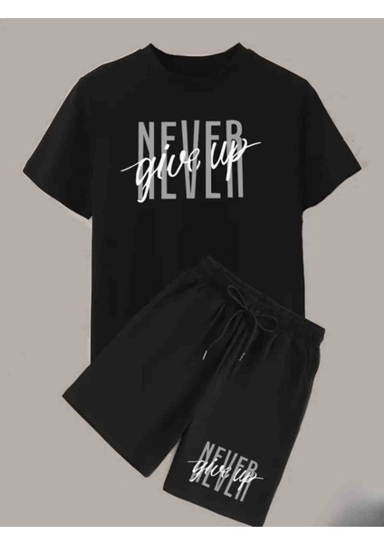 Never Give Up Baskılı Özel Tasarım Oversize Alt Üst Takım fiyatları