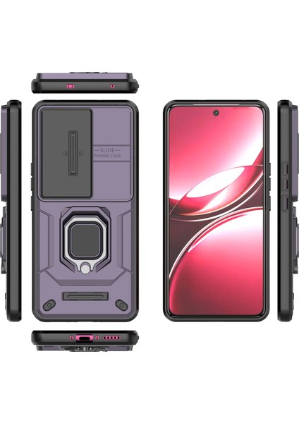 Vivo V50 5g Kayar Kamera Kapağı ile Telefon Kılıfı, Döndürülmüş Halka Ayaklı Askeri Sınıf Darbeye Dayanıklı Koruyucu Kılıf Vivo V50 5g (Yurt Dışından) fiyatları