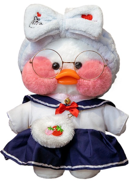 ,kahve Ördeği 30CM Sevimli Sarı Ördek Peluş Bebek Gözlük ve Giysilerle (Yurt Dışından)