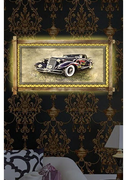 Rustik,ledli Kanvas Tablo Antika Araba O