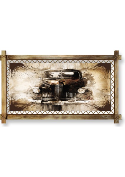 Rustik,ledli Kanvas Tablo Antika Araba B fiyatları
