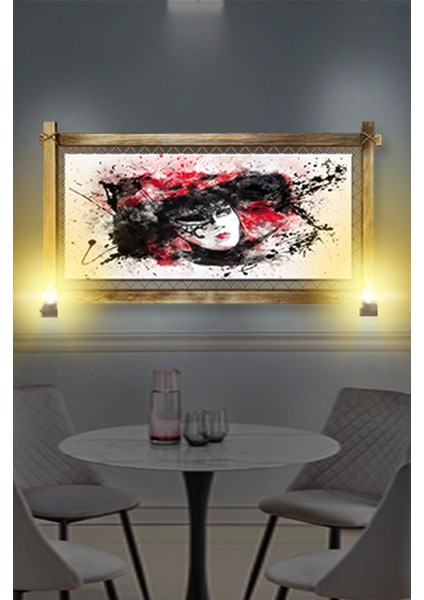 Rustik,ledli Kanvas Tablo Soyut Kadın K fiyatları