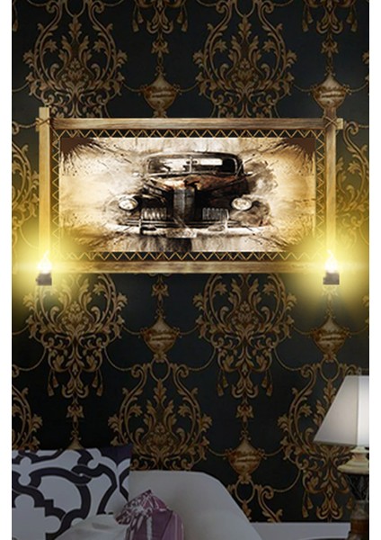 Rustik,ledli Kanvas Tablo Antika Araba O fiyatları