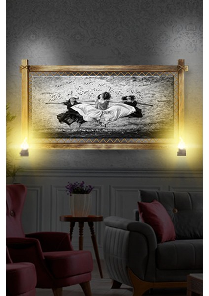 Rustik,ledli Kanvas Tablo Dans Eden Kızlar K fiyatları