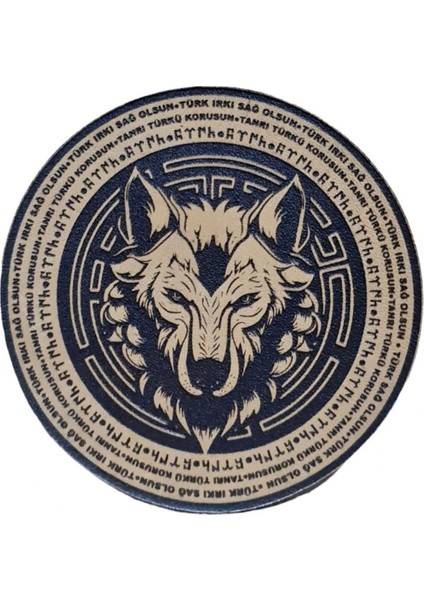 Tanrı Türkü Korusun - Türk Irkı Sağ Olsun -Bozkurt - Deri Peç - Arma - Wolf Leather Patch