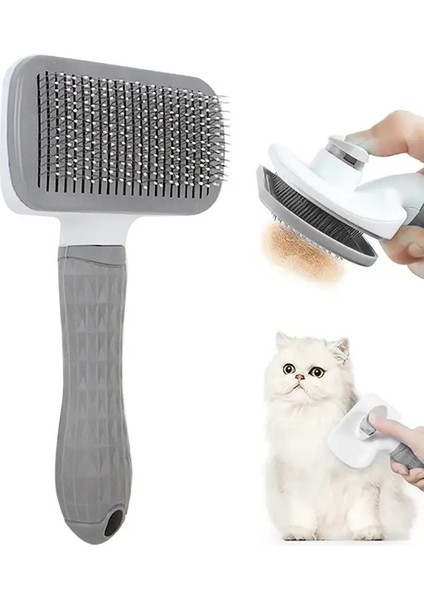 Köpek Tüy Temizleme Fırçası Kedi Tüy Bakım Ve Bakım Taraklı Uzun Tüylü Köpek Evcil Hayvanları Temizler Saç Temizleme Banyo Fırçası Evcil Hayvan Malzemeleri Renk: Kare Gri (Yurt Dışından)