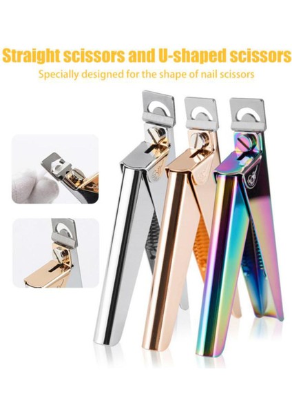Tırnak Sanat Kesme Makinesi Fransız U Şekilli Tırnak Makası Yanlış Ipuçları Kenar Kesiciler Keskin ve Dayanıklı Paslanmaz Çelik Makaslar Düzelticiler (Yurt Dışından)