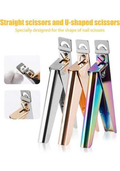 Adet U Kelime Kesme Tırnak Sanat Makası Fransız Yanlış Nail Ipuçları Kenar Kesiciler Paslanmaz Çelik Düzelticiler Dıy Manikür Aracı Tırnak Makası (Yurt Dışından)