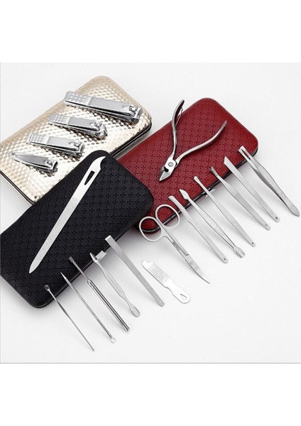 19 Adet/takım Tırnak Makası Giyotin Makas Ayak Tırnak Törpüsü Cımbız Pedikür Manikür Aracı Seti Yüksek Kaliteli Mini Pvc Kasa (Yurt Dışından)