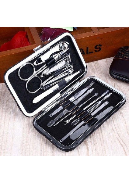 Paslanmaz Çelik Tırnak Bakımı Aracı Setleri Manikür Seti ve Kiti Pedikür Makas Cımbız Bıçak Kulak Temizleme Çubuğu Yardımcı Tırnak Makası Seti (Yurt Dışından)