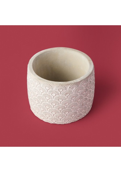 Işık Desen Beton Saksı - Bej - 10X13 cm fırsatları
