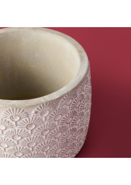 Işık Desen Beton Saksı - Bej - 10X13 cm indirimleri