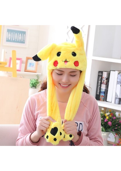 Sevimli Tavşan Kulakları Şapka Hareketli Pikachu Tavşan Yumuşak Atlama Kap Komik Oyuncak Kız Karikatür Kawaii Peluş Şapka Oyuncaklar Yetişkin Çocuklar Için Hediye (Yurt Dışından) fiyatları