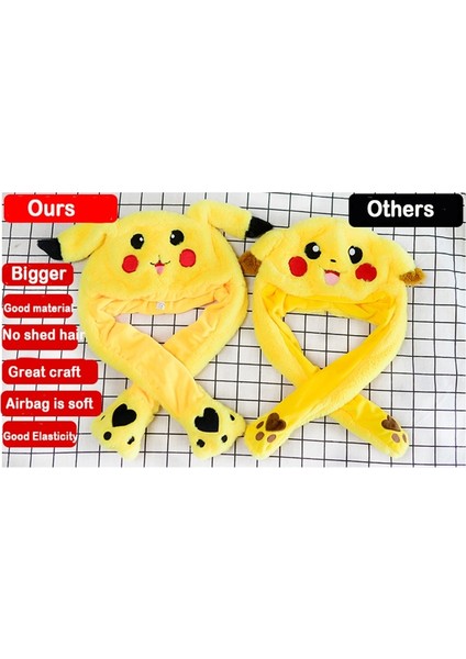Sevimli Tavşan Kulakları Şapka Hareketli Pikachu Tavşan Yumuşak Atlama Kap Komik Oyuncak Kız Karikatür Kawaii Peluş Şapka Oyuncaklar Yetişkin Çocuklar Için Hediye (Yurt Dışından) modelleri