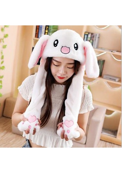 Sevimli Tavşan Kulakları Şapka Hareketli Pikachu Tavşan Yumuşak Atlama Kap Komik Oyuncak Kız Karikatür Kawaii Peluş Şapka Oyuncaklar Yetişkin Çocuklar Için Hediye (Yurt Dışından) fırsatları