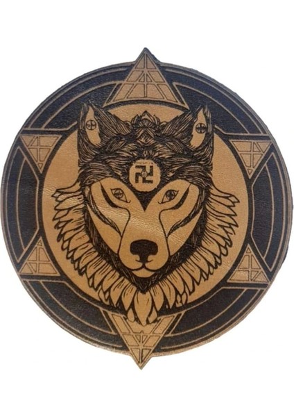 Şaman Kurt - Deri Peç - Arma - Leather Patch