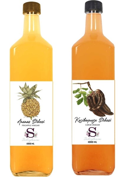 Doğal Ananas Sirkesi 1000 ml - Doğal Keçiboynuzu Sirkesi 1000 ml