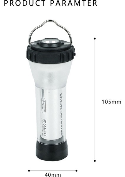 Çadırlık Için Taşınabilir Açık Hava Işığı Ayrılabilir Tripod USB Şarj Edilebilir (Yurt Dışından)